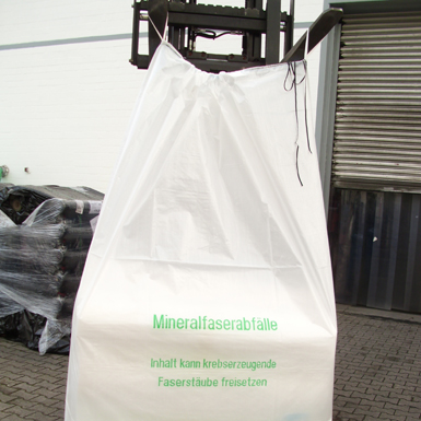 Mineralwollsack, KMF-Gewebesack, 140 x 220 cm, Druck Mineralwolle, 2 Hebeschlaufen